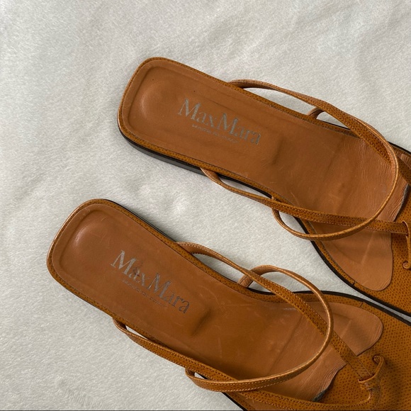 MaxMara Tan Leather Sandals Size 40 - Picture 5 of 6